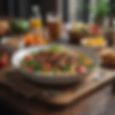 Balanced Vegan Meal for Weight Management A beautifully arranged vegan meal showcasing a balanced diet