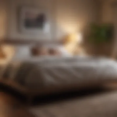 A serene bedroom with soft lighting promoting restful sleep