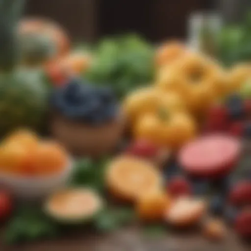 Colorful array of fresh fruits and vegetables