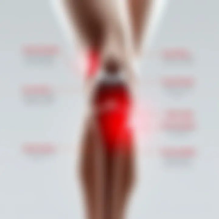 An informative diagram showcasing common knee ailments and their underlying causes.