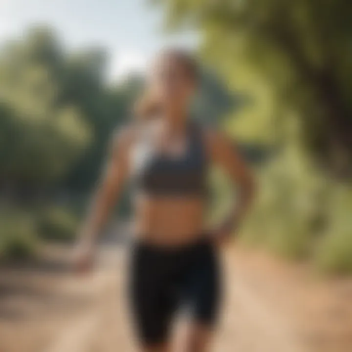 Individual exercising outdoors