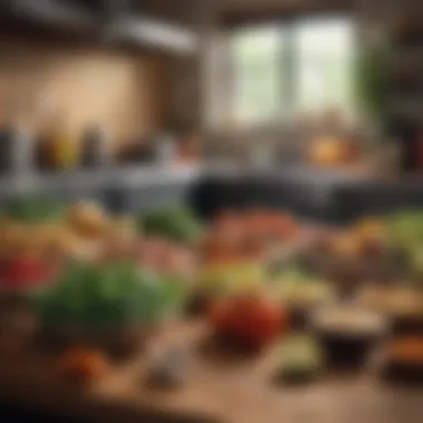 An assortment of whole foods on a kitchen counter