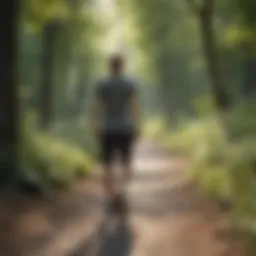 Person walking along a scenic path
