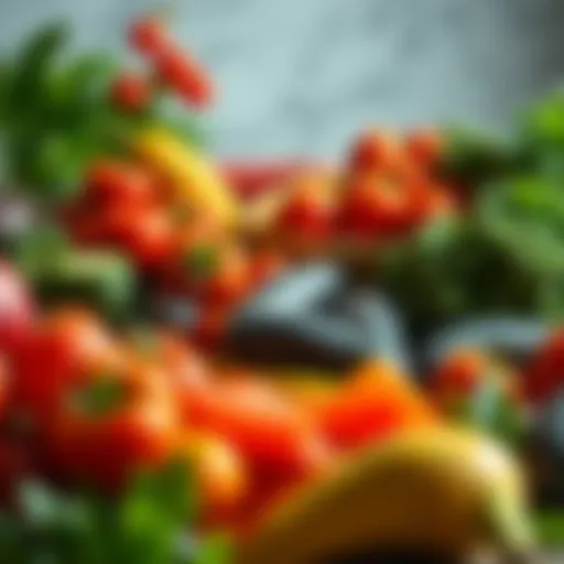 Vibrant fruits and vegetables on a table