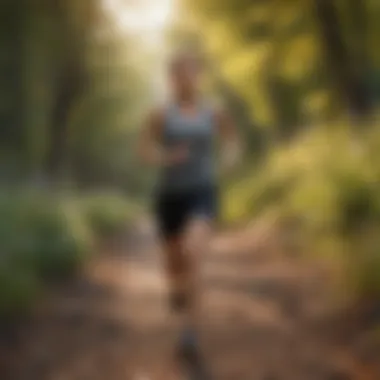 A person running outdoors in a beautiful landscape