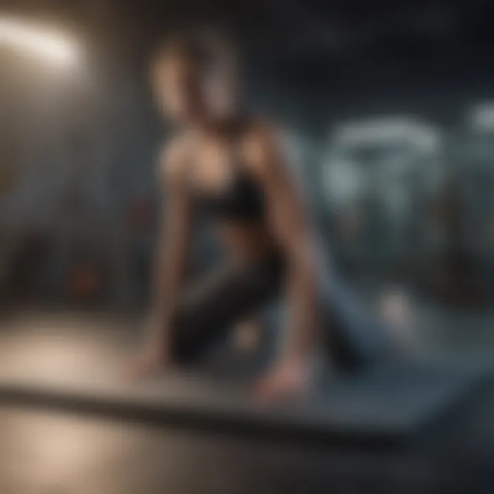 An individual performing exercises on a free weight mat, highlighting comfort and stability.