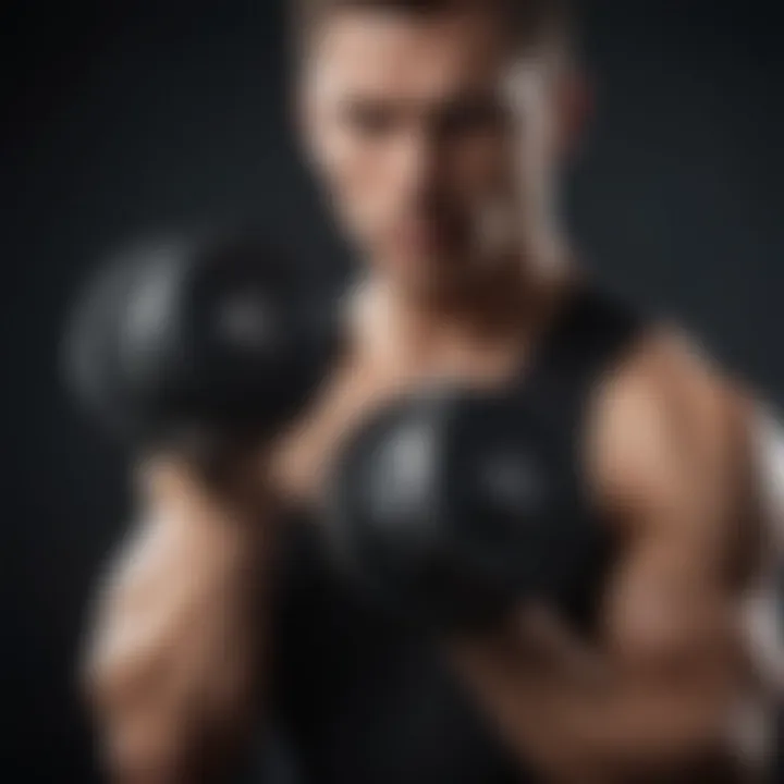 Close-up of a person performing a bicep curl exercise with weights