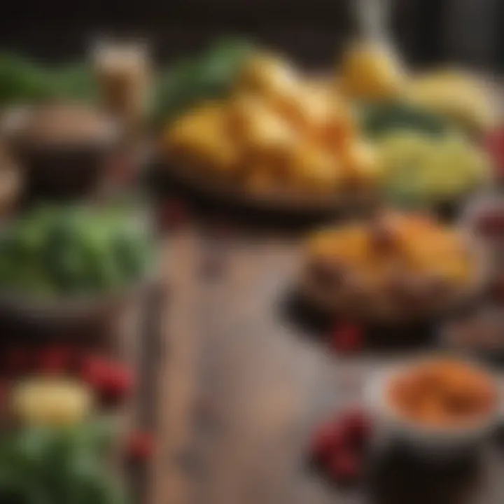 Colorful array of nutritious foods on a table