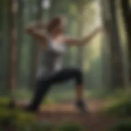Dynamic stretching session in an outdoor environment