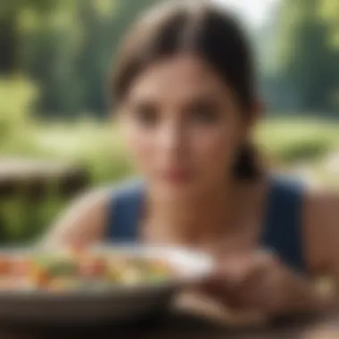 The Importance of Mindful Eating in Fast Dieting A serene scene of a person engaged in mindful eating with natural surroundings