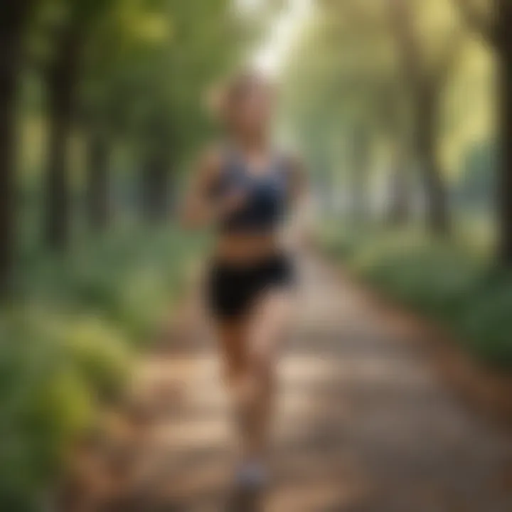 A person enjoying a run in a park