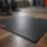 Close-up of high-quality exercise room floor mats.