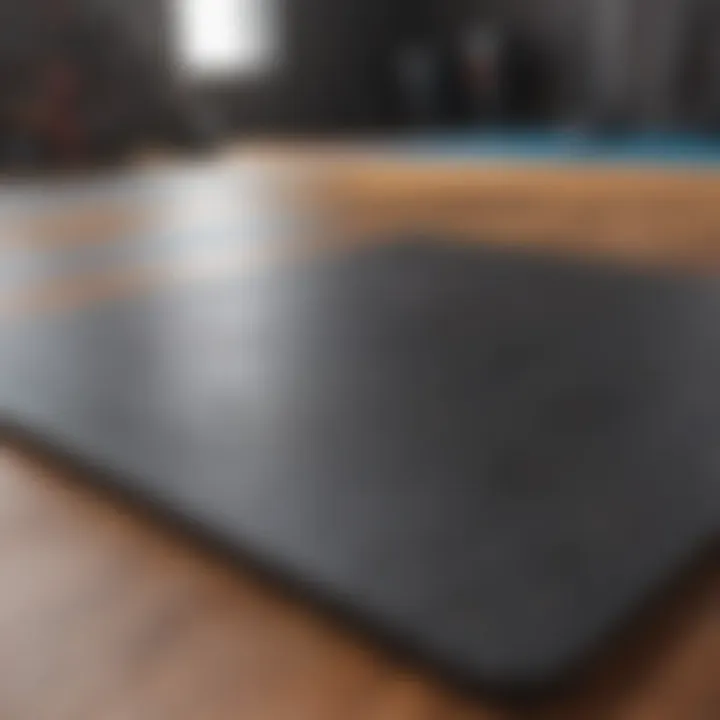 Demonstration of safe workout practices on mats.
