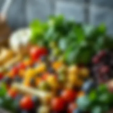 Colorful assortment of plant-based ingredients