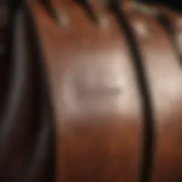 Close-up of a high-quality leather heavy bag showcasing its texture and stitching.