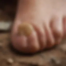 Close-up of fungal toenail infection