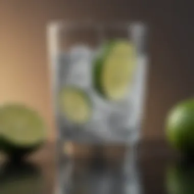 Refreshing Lime Water A glass of refreshing lime water