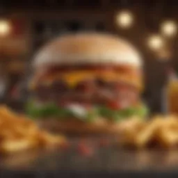 A visual representation of unhealthy fast food items contributing to high cholesterol.
