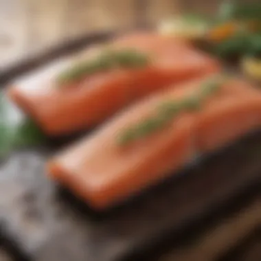 Salmon: Omega-3 Rich Delight Fresh salmon fillets with herbs