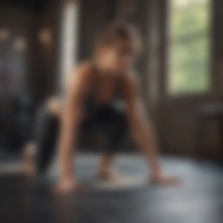 Demonstrating core strength exercises