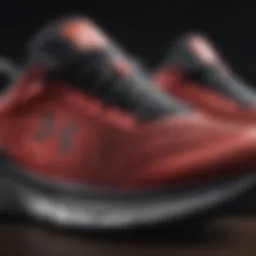 Close-up of Under Armour wide running shoe design