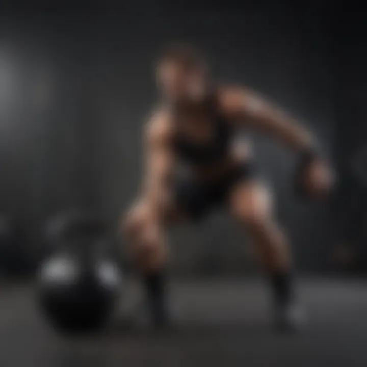 Athlete performing kettlebell swing exercise