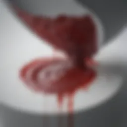 A close-up view of a red stool indicating potential health issues