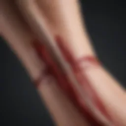Illustration showing the mechanism of action of blood stop sticks in wound care