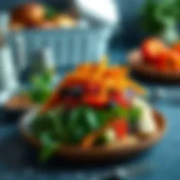 Illustration of a balanced diet promoting digestive health