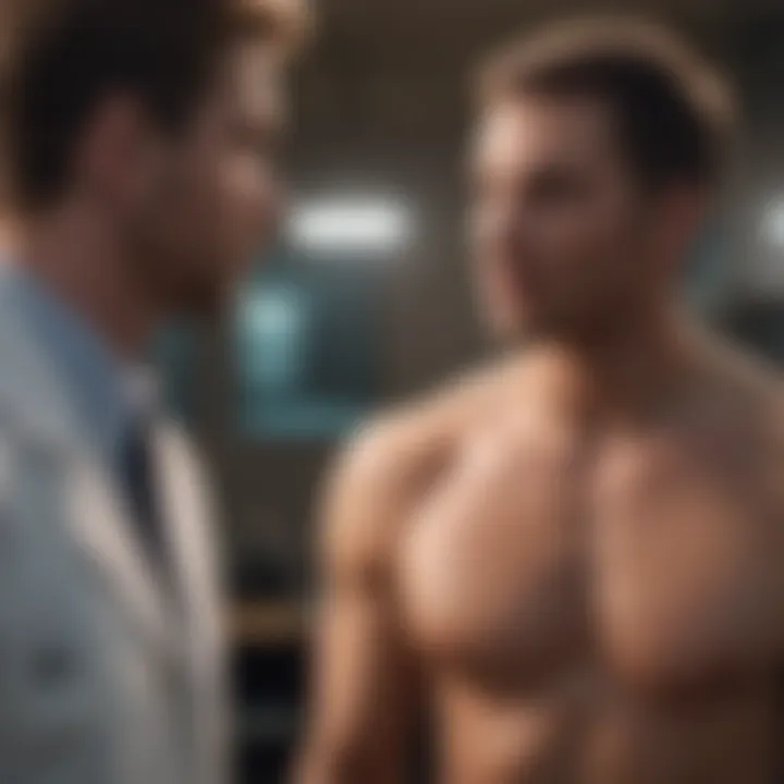 A visual of a medical professional discussing health impacts with a patient.