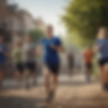 The Power of Physical Activity A diverse group engaging in outdoor physical activity, illustrating community and movement.