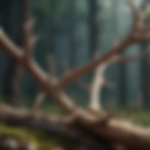 Close-up of deer antlers showcasing their natural texture