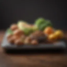 Illustration of macronutrients balancing on a scale