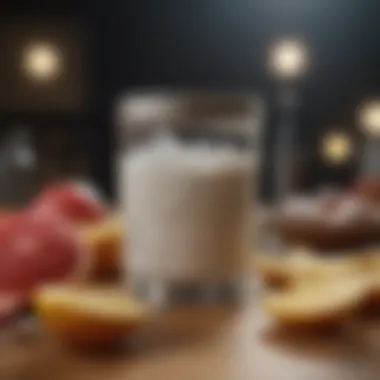 The Impact of Diet on Night Sweats A collection of common dietary items known to affect body temperature and sweating, displayed artistically.