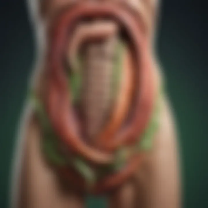 Gastrointestinal tract illustration highlighting digestion