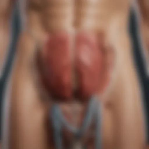 Illustration depicting the bladder and its connection to the urinary system