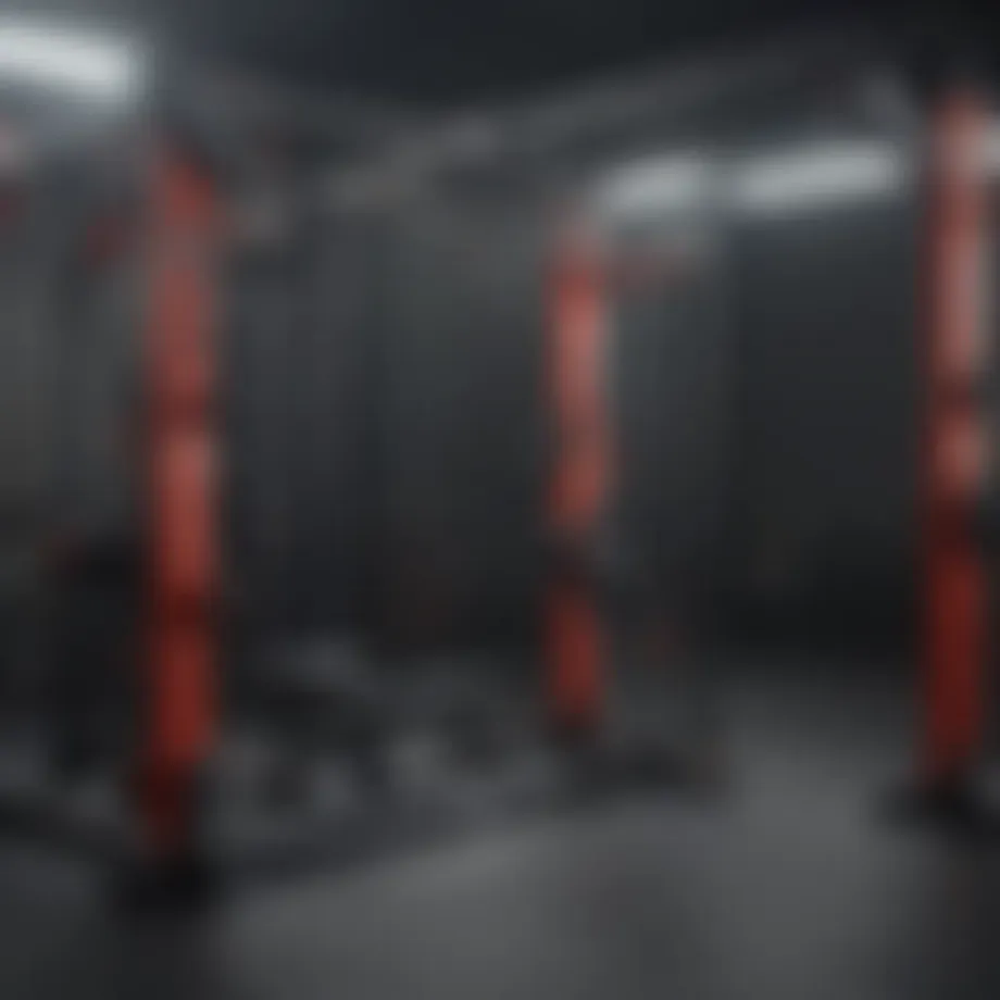 Detailed view of the Rep Fitness rig showcasing its robust construction