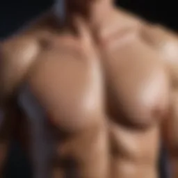 Anatomical illustration of male breast structure