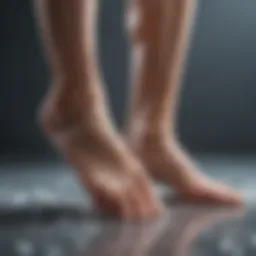 Illustration depicting the physiological mechanisms of cold and sweaty feet
