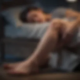 Illustration of a person experiencing leg cramps while sleeping
