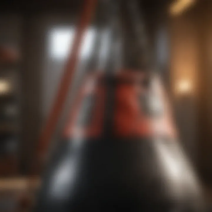 Visual representation of weight categories for punching bags.