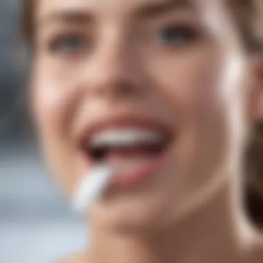 Application of Snow Whitening Treatment User applying Snow Teeth Whitening treatment