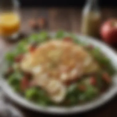 A vibrant salad drizzled with apple cider vinegar dressing
