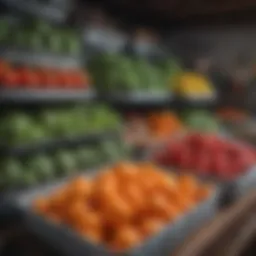An assortment of colorful vegetables neatly stored in various containers.