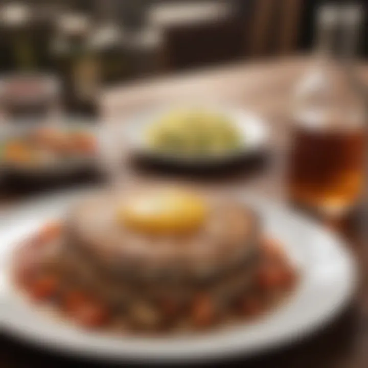 A plate featuring a nutritious meal enhanced with vinegar dressing