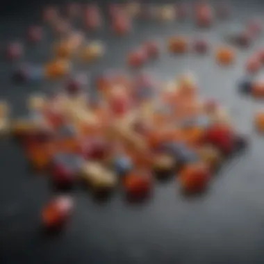 Diverse Vitamin Tablet Selection A vibrant assortment of vitamin tablets and capsules