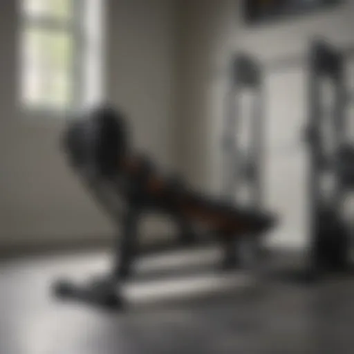 Sturdy Walmart bench press rack in a home gym setting